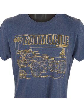 Batmobile T Shirt Mens Size Small Blue The Lego Batman Movie DC Comics